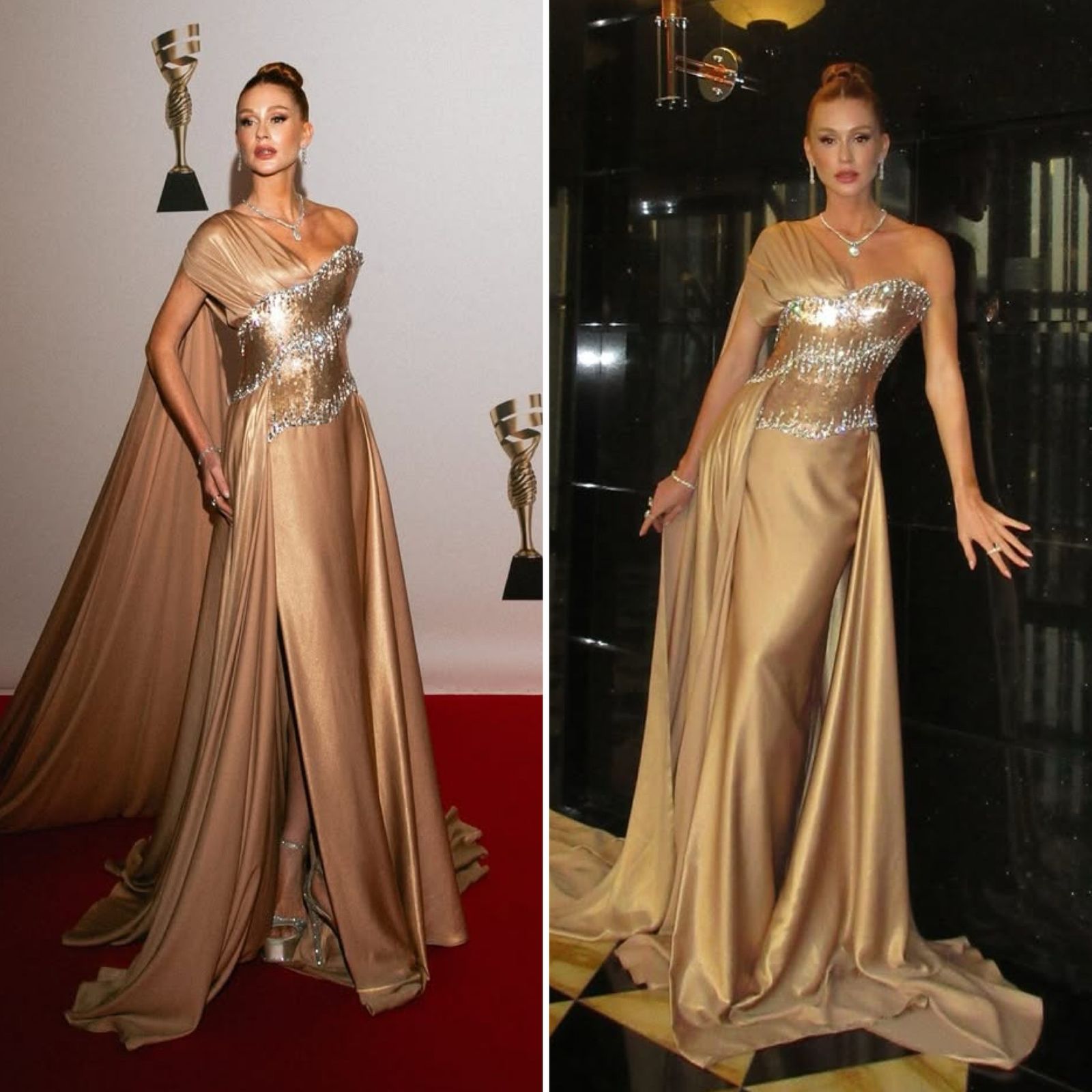 Marina Ruy Barbosa é premiada como ícone global da moda em evento nos Emirados Árabes