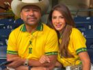Pai de Neymar acompanha Brasil x Japão ao lado da namorada nos Estados Unidos
