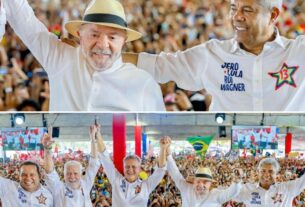 Lula reúne multidão em Salvador e oficializa apoio à chapa de Jerônimo, Rui Costa e Jaques Wagner
